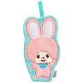 Japan Monchhichi Mofumofus Fluffy Mascot Hand Towel with Loop - Chimutan : Die-cut - 1