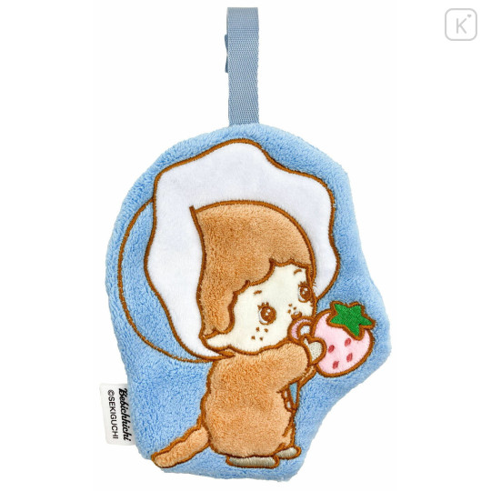 Japan Monchhichi Mofumofus Fluffy Mascot Hand Towel with Loop - Die-cut Babychichi - 1