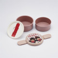 Japan Monchhichi 2 Tier Bento Lunch Box 500ml - Gingham Brown - 2