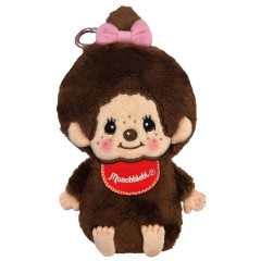 Japan Monchhichi Mascot Holder Mini Plush Pouch - Monchhichi-chan