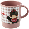 Japan Monchhichi Stacking Plastic Cup - Gingham Brown - 1