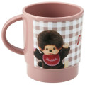 Japan Monchhichi Stacking Plastic Cup - Gingham Brown - 2