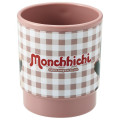 Japan Monchhichi Stacking Plastic Cup - Gingham Brown - 3