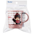 Japan Monchhichi Stacking Plastic Cup - Gingham Brown - 4