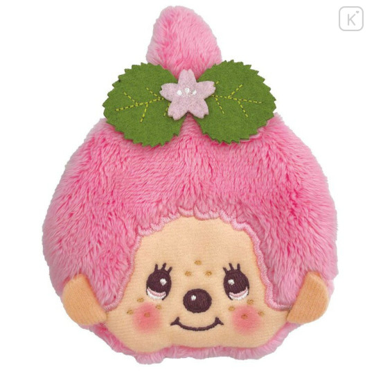 Japan Monchhichi Mini Gamaguchi Clasp Pouch Coin Purse - Sakura Mochi Girl Smile - 1