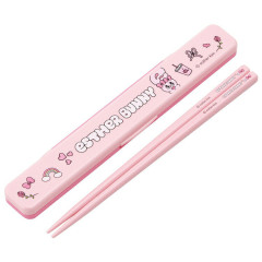 Japan Esther Bunny Chopsticks 18cm with Case - Pink