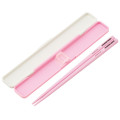 Japan Panchu Rabbit Chopsticks 18cm with Case - Gingham Pink Strawberry - 2