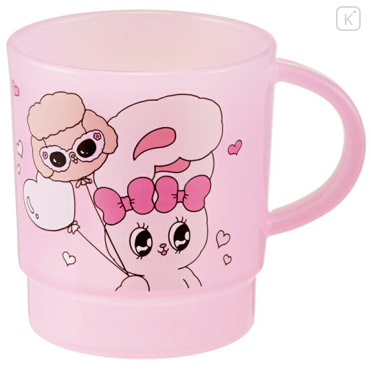 Japan Esther Bunny Stacking Plastic Cup - Pink Heart - 1
