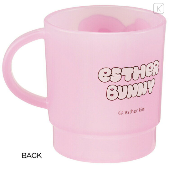 Japan Esther Bunny Stacking Plastic Cup - Pink Heart - 2