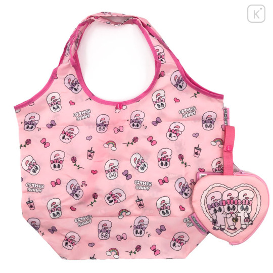 Japan Esther Bunny Satin Eco Bag with Pouch - Pink - 1
