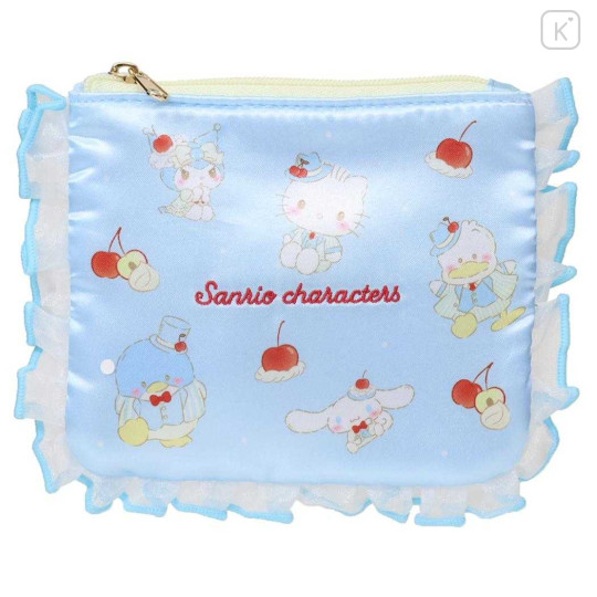 Japan Sanrio Mini Pouch & Tissue Case - Sweet Cakes Collection Frill Blue - 1