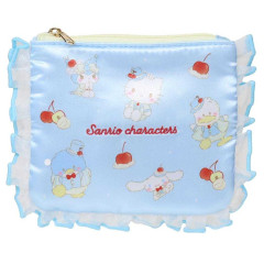 Japan Sanrio Mini Pouch & Tissue Case - Sweet Cakes Collection Frill Blue