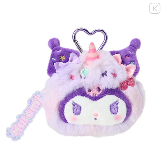 Japan Sanrio Original Face-shaped Pouch - Kuromi : Colorful Pop Monster - 1