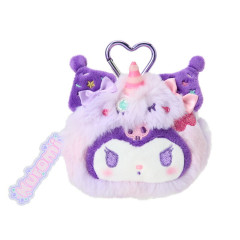Japan Sanrio Original Face-shaped Pouch - Kuromi : Colorful Pop Monster