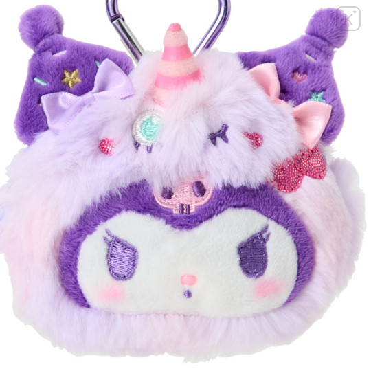 Japan Sanrio Original Face-shaped Pouch - Kuromi : Colorful Pop Monster - 2