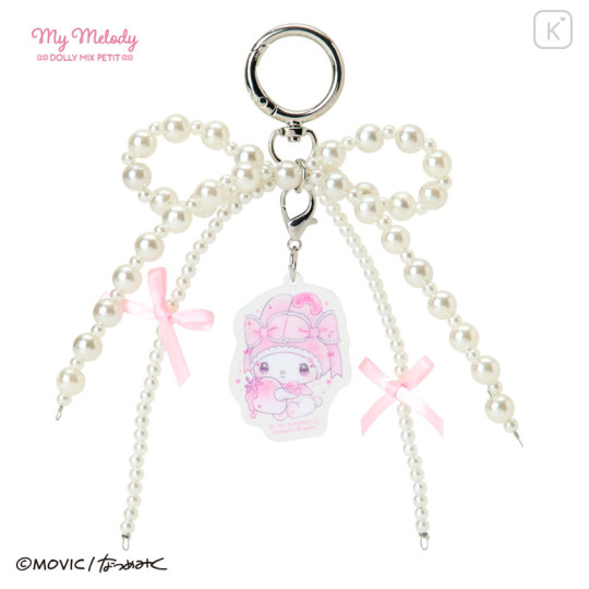 Japan Sanrio Acrylic Keychain Bag Charm - My Melody : Dolly Mix Petit Pearl Ribbon - 1