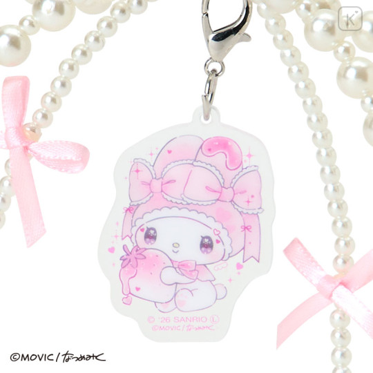 Japan Sanrio Acrylic Keychain Bag Charm - My Melody : Dolly Mix Petit Pearl Ribbon - 2