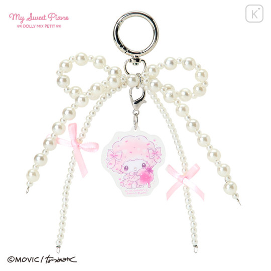 Japan Sanrio Acrylic Keychain Bag Charm - My Sweet Piano : Dolly Mix Petit Pearl Ribbon - 1