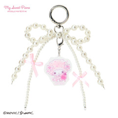 Japan Sanrio Acrylic Keychain Bag Charm - My Sweet Piano : Dolly Mix Petit Pearl Ribbon