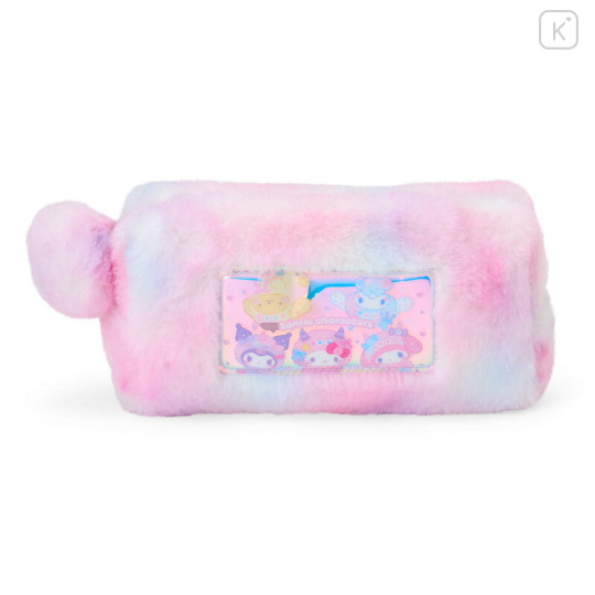 Japan Sanrio Original Fluffy Cosmetic Pouch - Colorful Pop Monster - 1