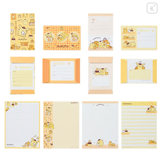 Japan Sanrio Letter Envelope Set - Pompompurin : 30th Anniversary Friends Yellow - 2