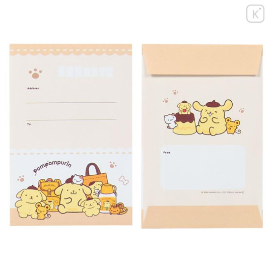 Japan Sanrio Letter Envelope Set - Pompompurin : 30th Anniversary Friends Yellow - 4