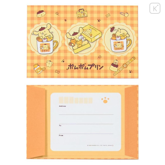 Japan Sanrio Letter Envelope Set - Pompompurin : 30th Anniversary Friends Yellow - 5
