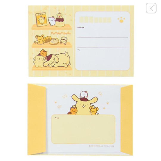 Japan Sanrio Letter Envelope Set - Pompompurin : 30th Anniversary Friends Yellow - 6