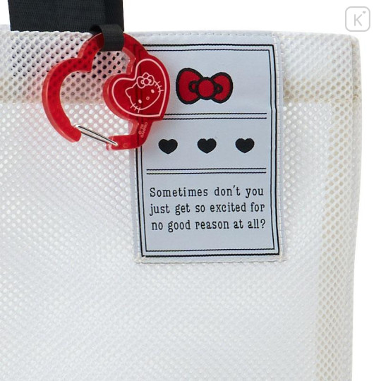 Japan Sanrio Original Extra Large Mesh Beach Tote Bag - Hello Kitty : Summer White - 6