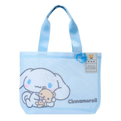 Japan Sanrio Original Extra Large Mesh Beach Tote Bag - Cinnamoroll : Summer White