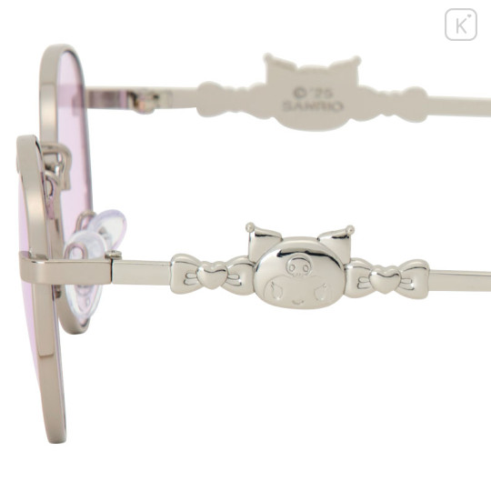 Japan Sanrio Original Sunglasses - Kuromi : Purple Sliver Ribbon - 3