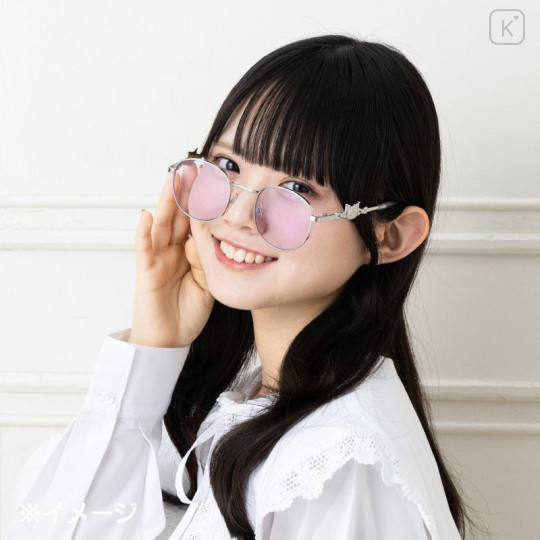 Japan Sanrio Original Sunglasses - Kuromi : Purple Sliver Ribbon - 4
