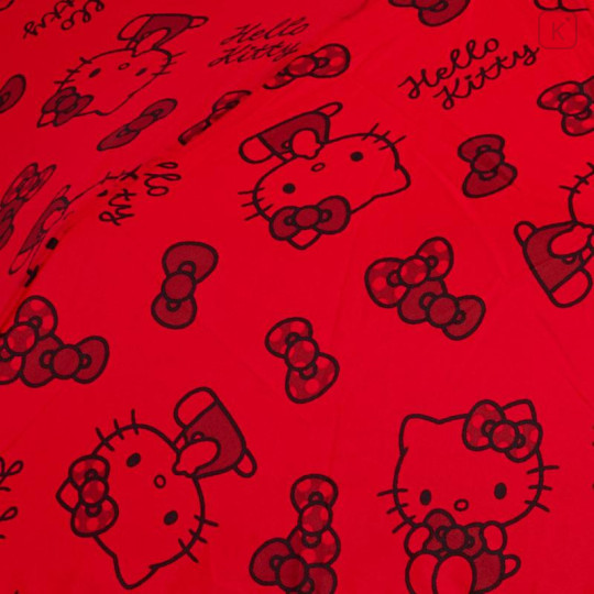 Japan Sanrio Original Folding Umbrella - Hello Kitty : Red Ribbon - 4