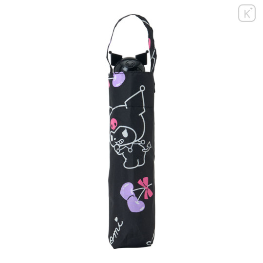 Japan Sanrio Original Folding Umbrella - Kuromi : Black Cherry - 2