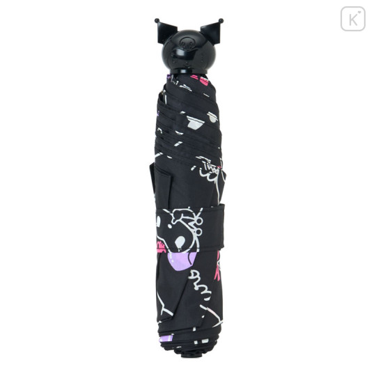 Japan Sanrio Original Folding Umbrella - Kuromi : Black Cherry - 3