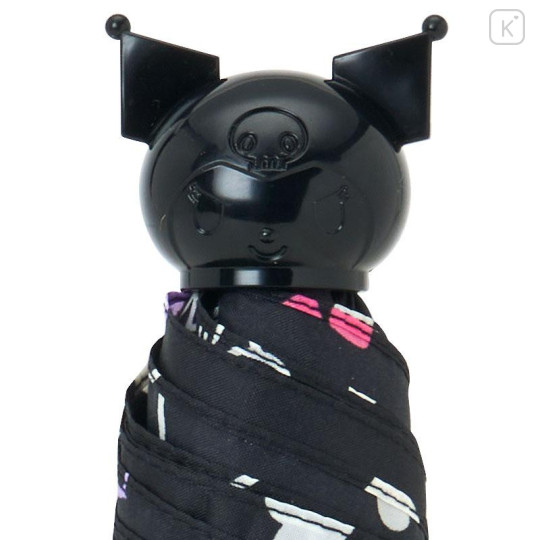 Japan Sanrio Original Folding Umbrella - Kuromi : Black Cherry - 5