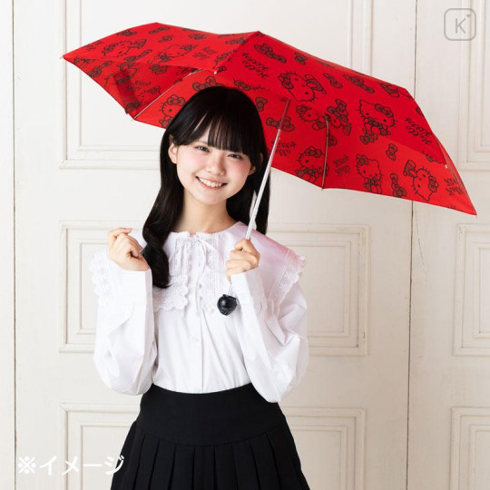Japan Sanrio Original Folding Umbrella - Kuromi : Black Cherry - 6