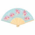 Japan Sanrio Original Bamboo Fan with Case - Cinnamoroll : Scattered Flower Blue - 2