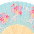 Japan Sanrio Original Bamboo Fan with Case - Cinnamoroll : Scattered Flower Blue - 5