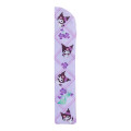 Japan Sanrio Original Bamboo Fan with Case - Kuromi : Scattered Flower Purple - 3