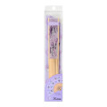 Japan Sanrio Original Bamboo Fan with Case - Kuromi : Scattered Flower Purple - 4