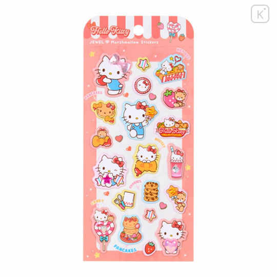 Japan Sanrio Marshmallow Sticker - Hello Kitty & Tiny Chum : Jewel Dessert - 1