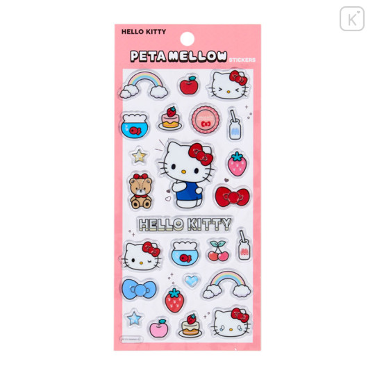 Japan Sanrio Petamelow Sticker - Hello Kitty & Tiny Chum : 3D Embossed - 1