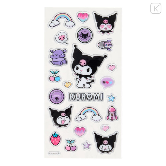 Japan Sanrio Petamelow Sticker - Kuromi : 3D Embossed - 2
