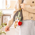 Japan Mofusand Plush Mascot with Carabiner Bag Charm - Mofusand Merci Strawberry Fruit Tabby Cat Green - 2