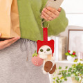 Japan Mofusand Plush Mascot with Carabiner Bag Charm - Mofusand Merci Strawberry Fruit Calico Cat Red - 2
