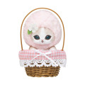 Japan Mofusand Plush Toy - Mofusand Merci Strawberry Fruit Cat Pink in a Basket - 1