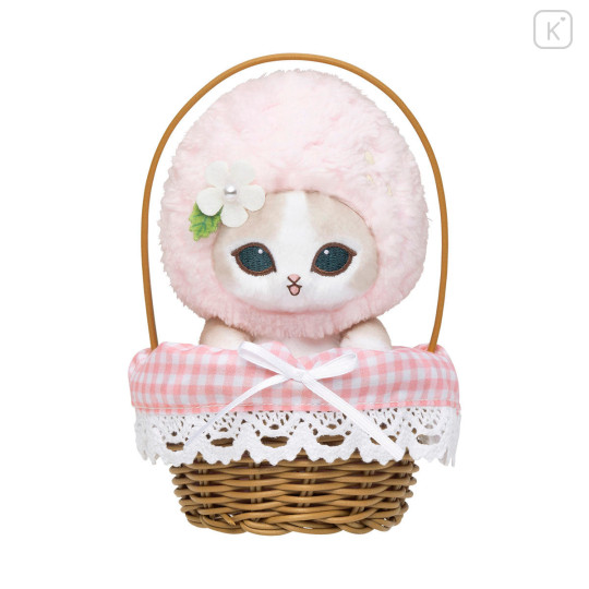 Japan Mofusand Plush Toy - Mofusand Merci Strawberry Fruit Cat Pink in a Basket - 4