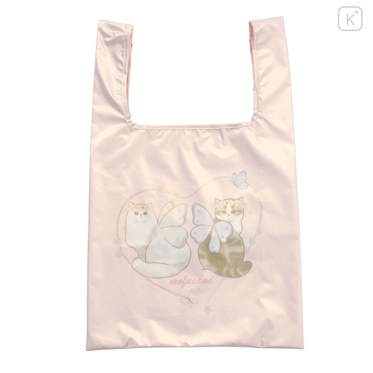 Japan Mofusand Satin Eco Bag with Pouch - Aurora Butterfly Cat Pink - 6