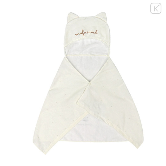 Japan Mofusand Hooded Towel Mini Cape - Sweets Cat Ivory - 1